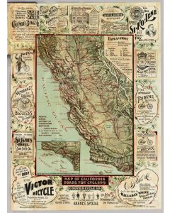 Map of California Roads for Cyclers, 1896