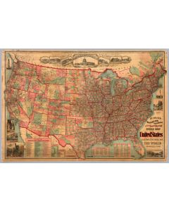 Map Of The United States, 1883