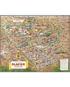 A Pic-Tour Map of Glacier National Park In the Montana Rockies, 1953